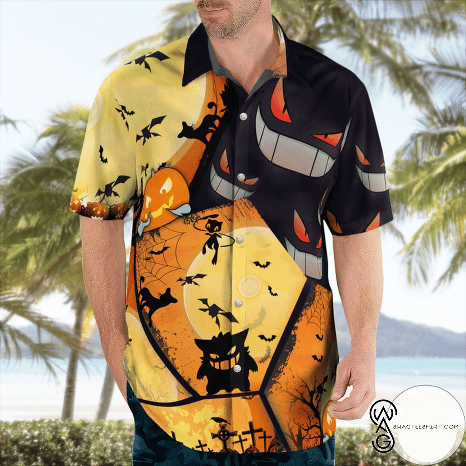 [Top Trending] Funny Tony Montana Hawaiian T-Shirt From Scarface Movie Custom Printed Full Printing Hawaiian Shirt